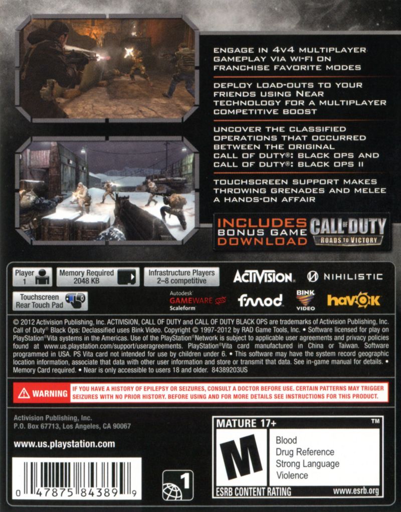 Call of Duty Black Ops Declassified PSV - Video Game - Used - CaveGamers - Image 2