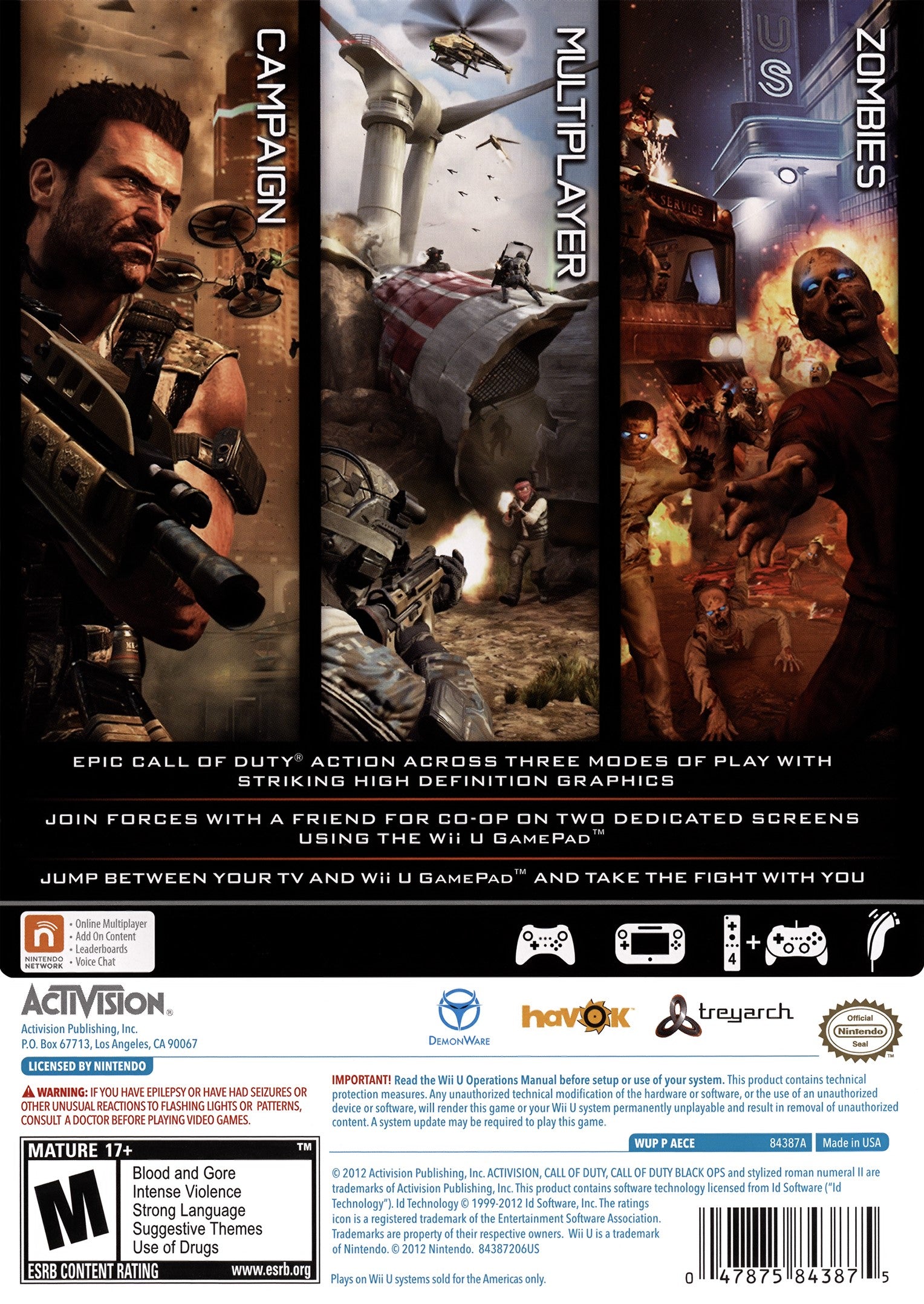 Call of Duty Black Ops II Wii U - Video Game - Used - CaveGamers - Image 2
