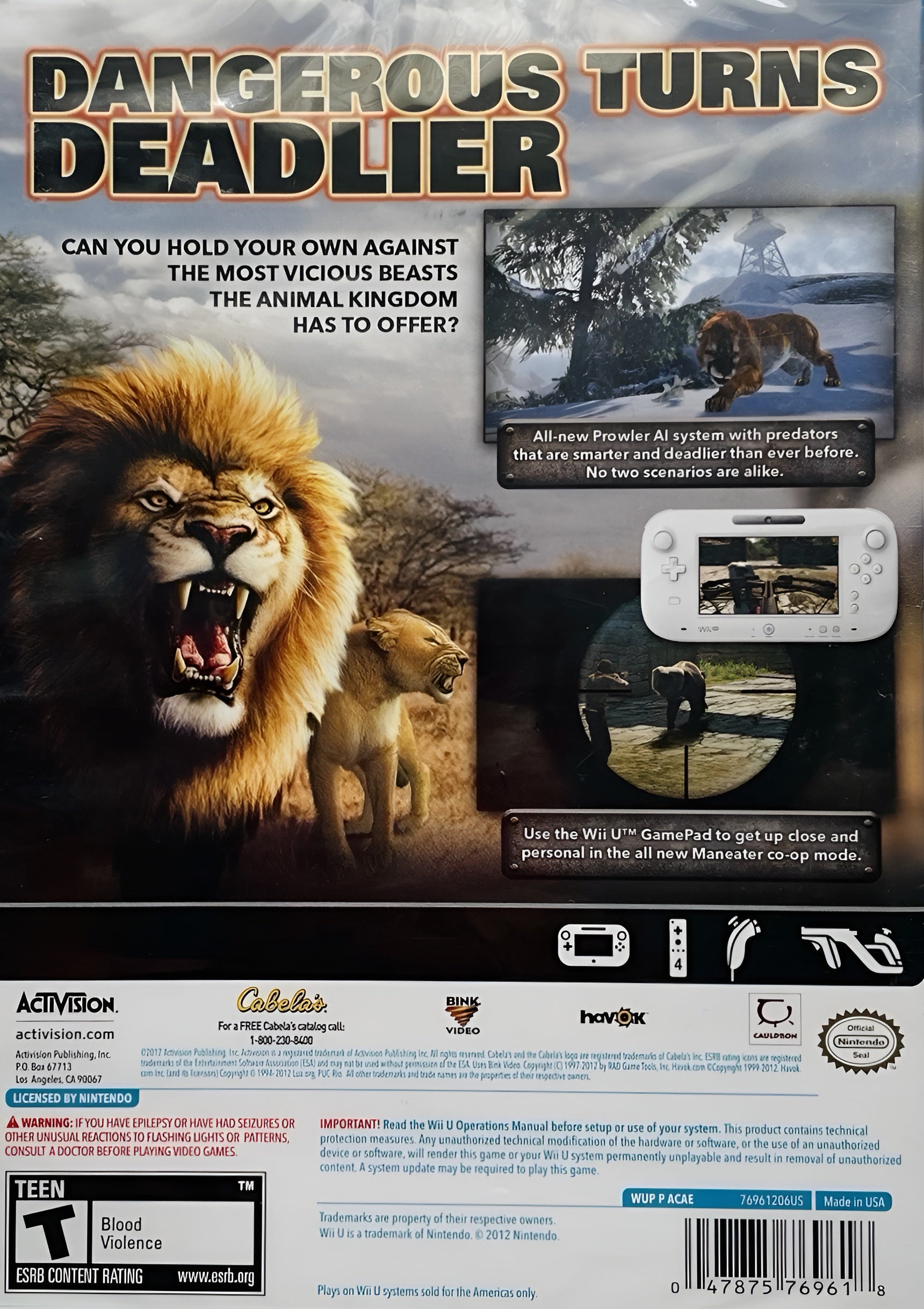 Cabela's Dangerous Hunts 2013 Wii U - Video Game - Used - CaveGamers - Image 2