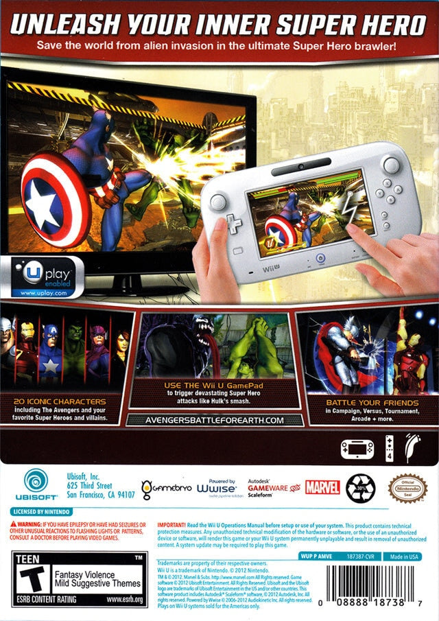 Marvel Avengers: Battle For Earth Wii U - Video Game - Used - CaveGamers - Image 2