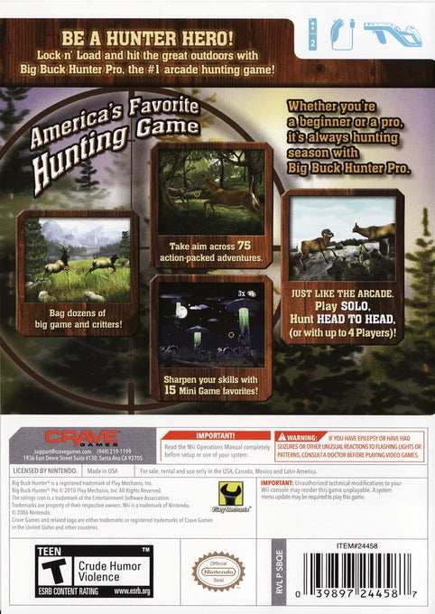 Big Buck Hunter Pro Wii - Video Game - Used - CaveGamers - Image 2