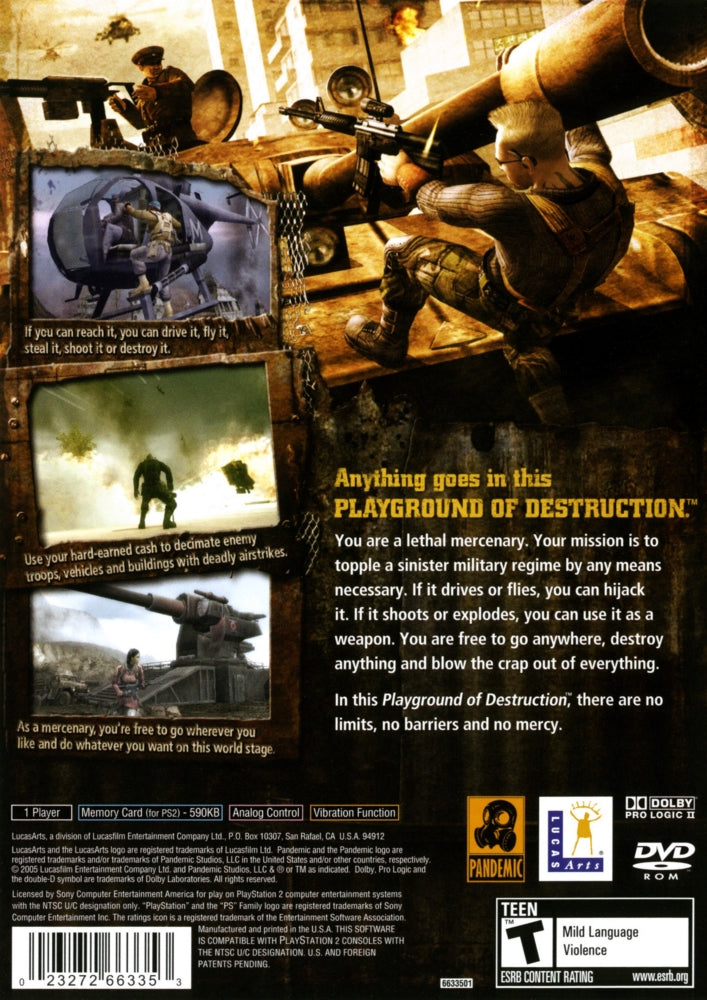 Mercenaries: Playground of Destruction PS2 - Video Game - Used - CaveGamers - Image 2