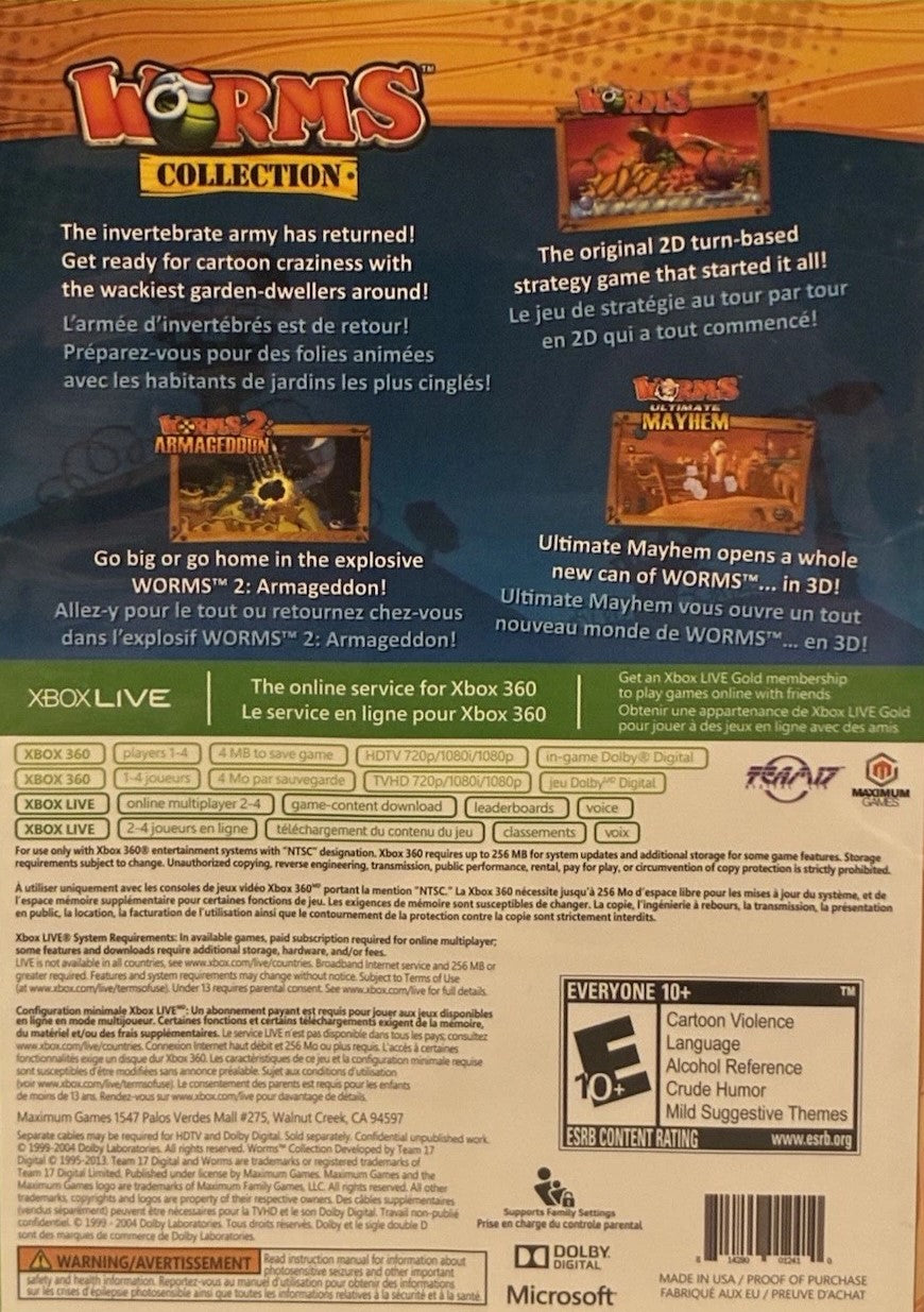 Worms Collection Xbox 360 - Video Game - Used - CaveGamers - Image 2