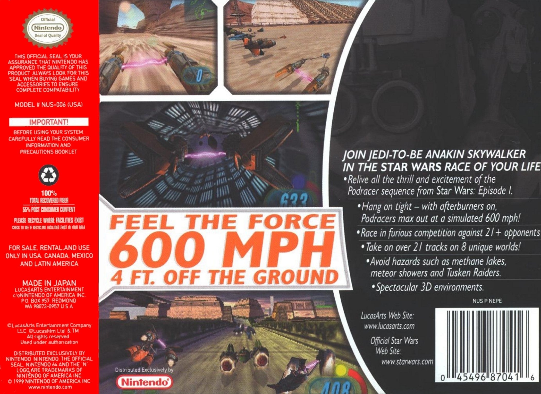 Star Wars Episode I Racer N64 - Video Game - Used - CaveGamers - Image 2