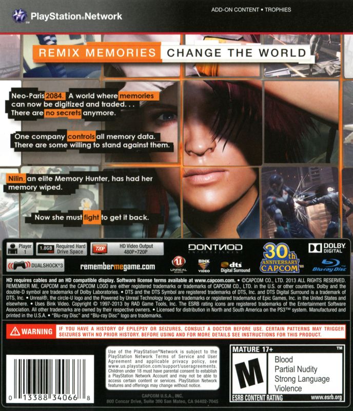 Remember Me PS3 - Video Game - Used - CaveGamers - Image 2