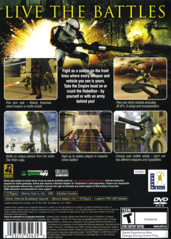 Star Wars Battlefront PS2 - Video Game - Used - CaveGamers - Image 2