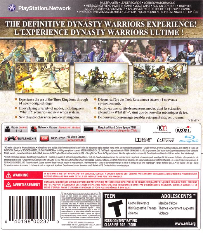 Dynasty Warriors 8 PS3 - Video Game - Used - CaveGamers - Image 2