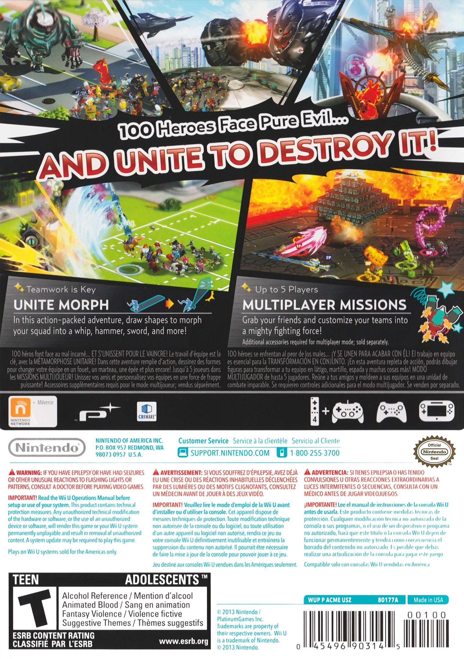 Wonderful 101 Wii U - Video Game - Used - CaveGamers - Image 2