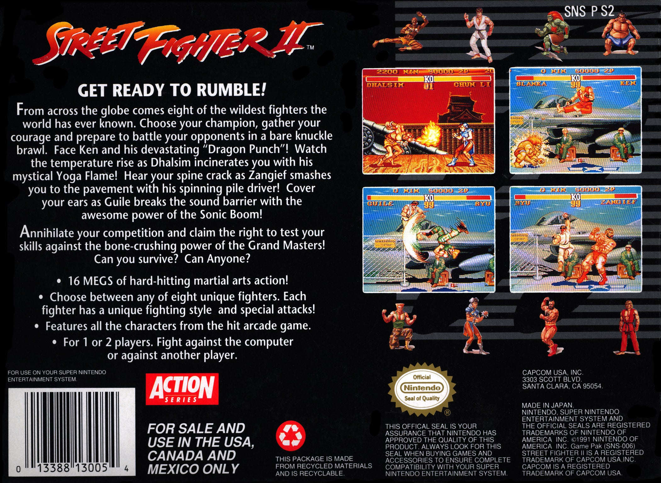 Street Fighter II SNES - Video Game - Used - CaveGamers - Image 2