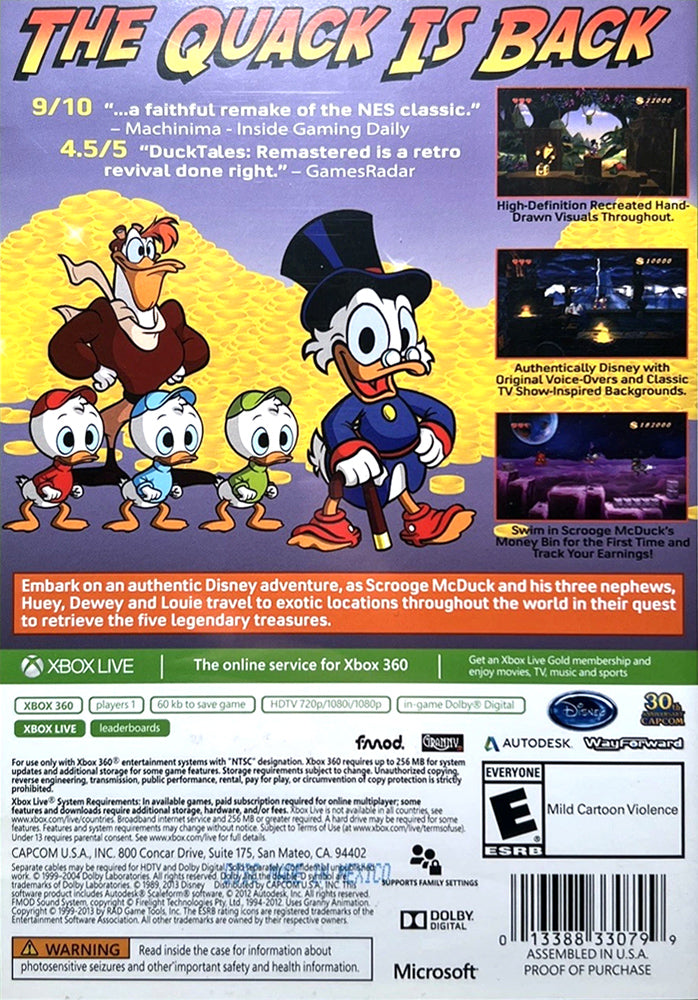 DuckTales Remastered Xbox 360 - Video Game - Used - CaveGamers - Image 2