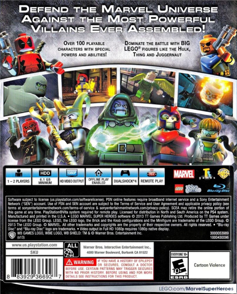 LEGO Marvel Super Heroes PS4 - Video Game - Used - CaveGamers - Image 2