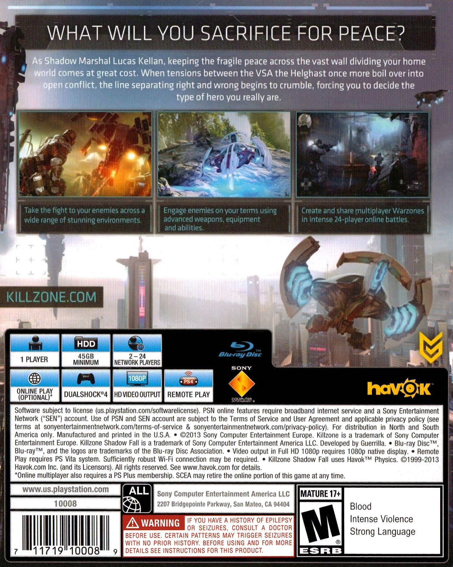 Killzone: Shadow Fall PS4 - Video Game - Used - CaveGamers - Image 2