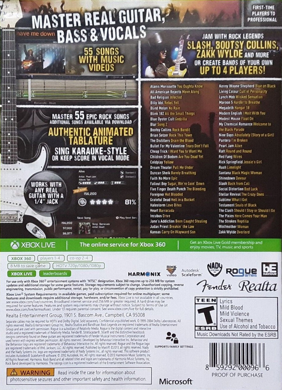 BandFuse: Rock Legends Xbox 360 - Video Game - Used - CaveGamers - Image 2