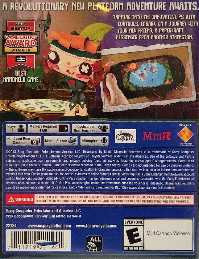 Tearaway PSV - Video Game - Used - CaveGamers - Image 2