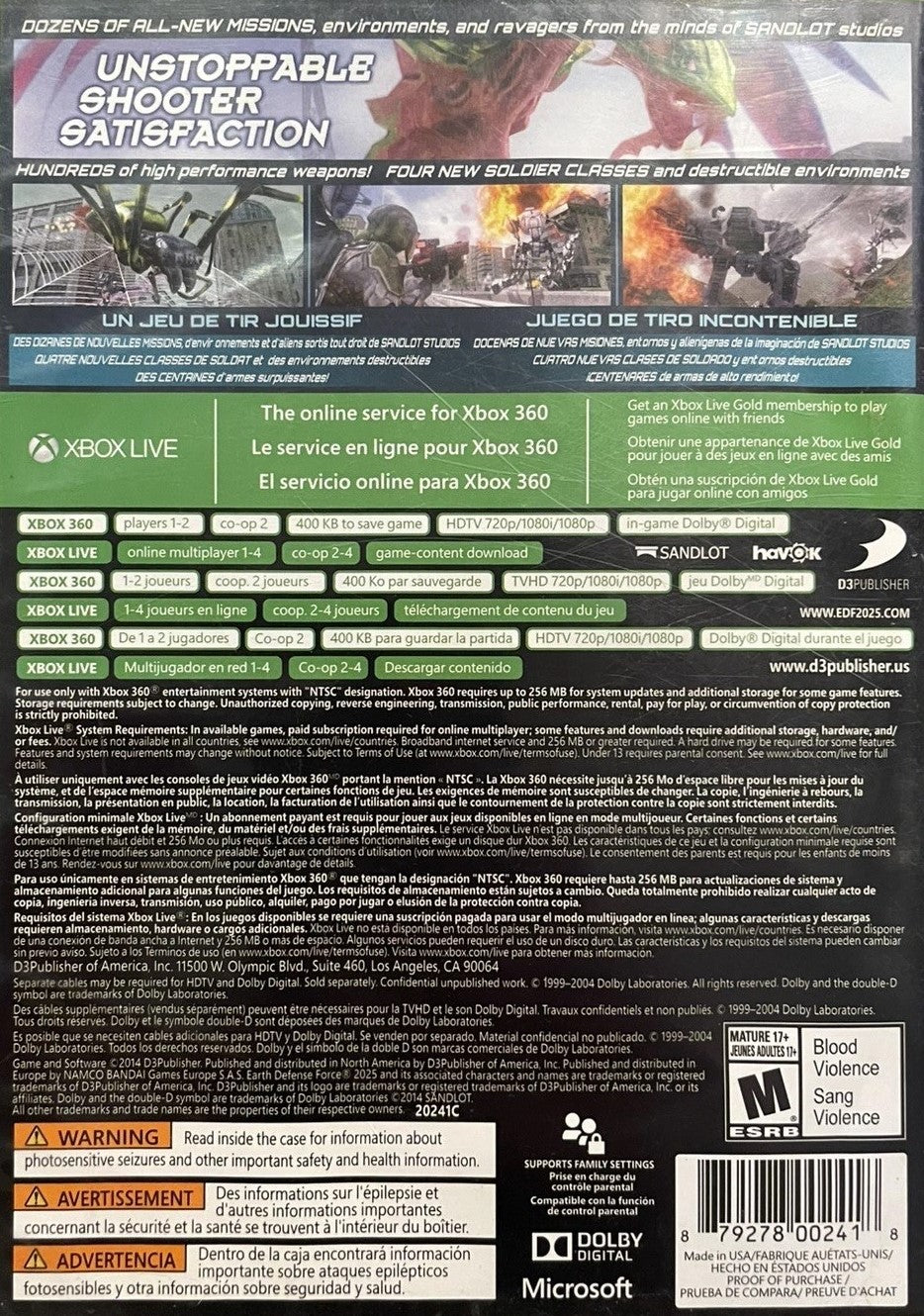 Earth Defense Force 2025 Xbox 360 - Video Game - Used - CaveGamers - Image 2