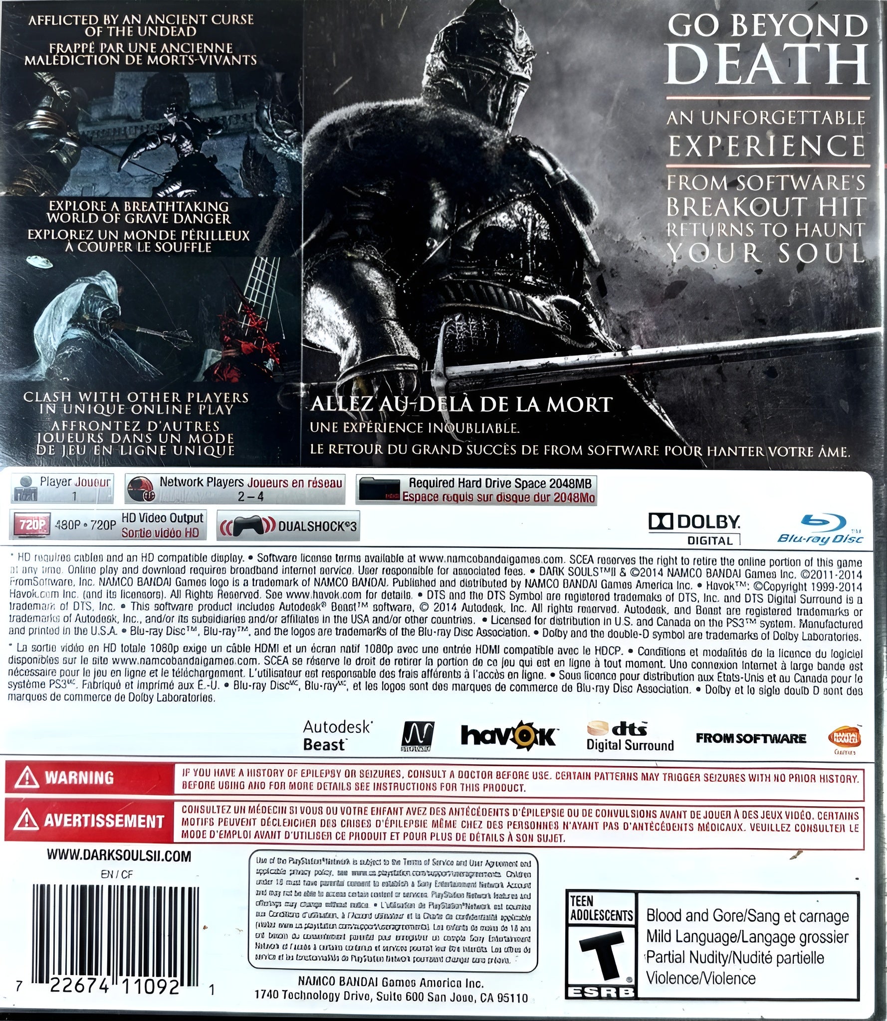 Dark Souls II PS3 - Video Game - Used - CaveGamers - Image 2