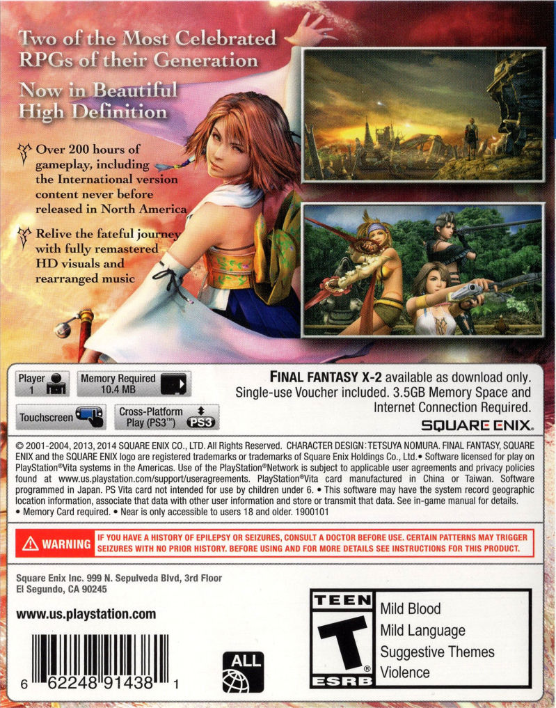 Final Fantasy X X-2 HD Remaster PSV - Video Game - Used - CaveGamers - Image 2