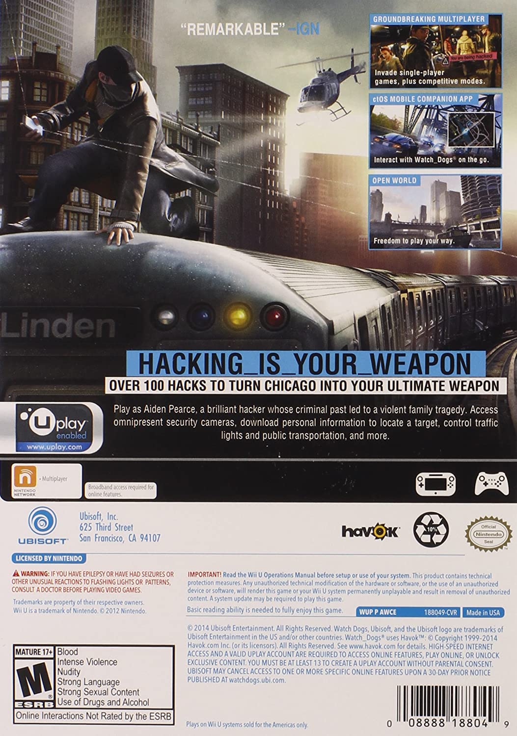 Watch Dogs Wii U - Video Game - Used - CaveGamers - Image 2