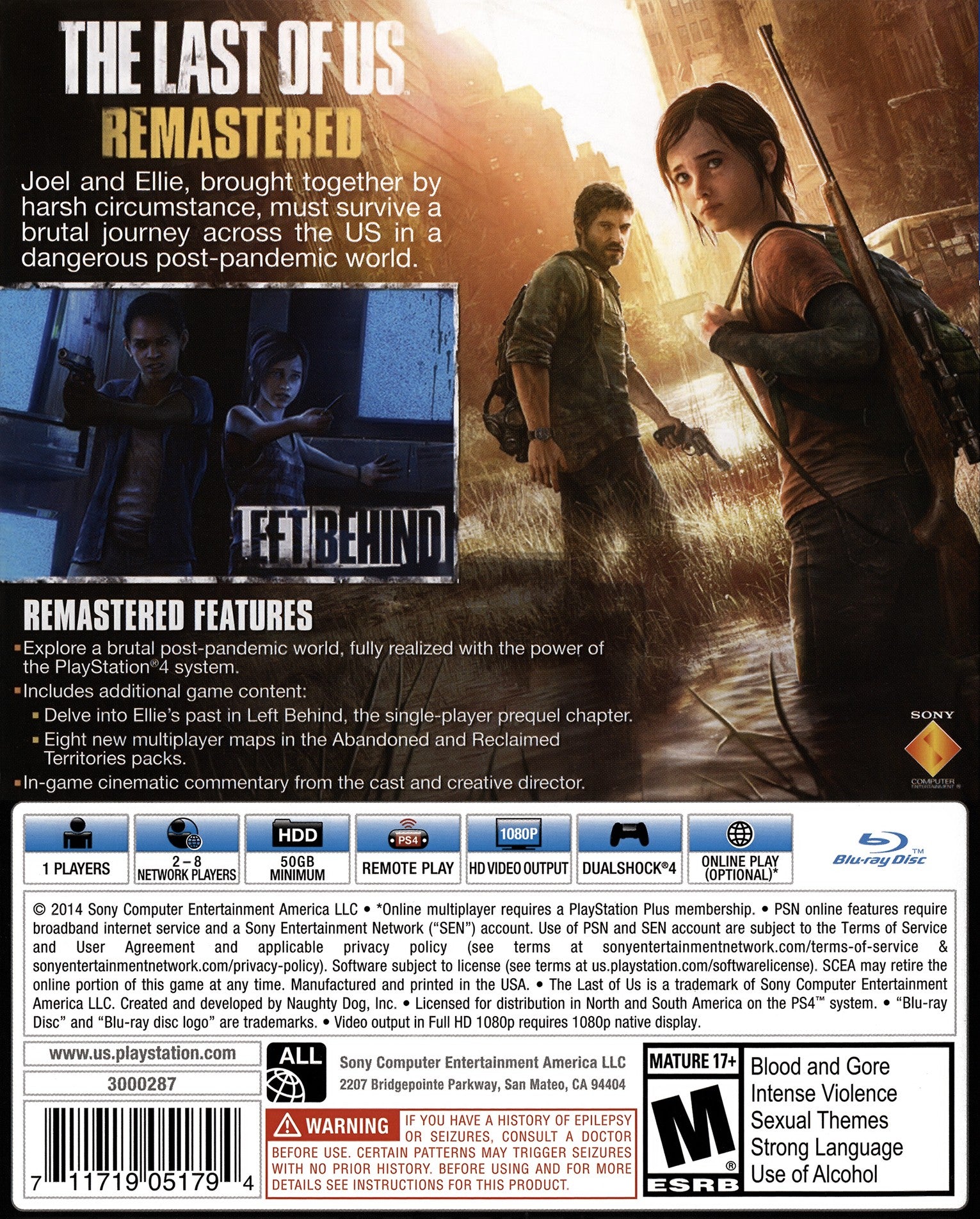 The Last of Us Remastered PS4 - Video Game - Used - CaveGamers - Image 2