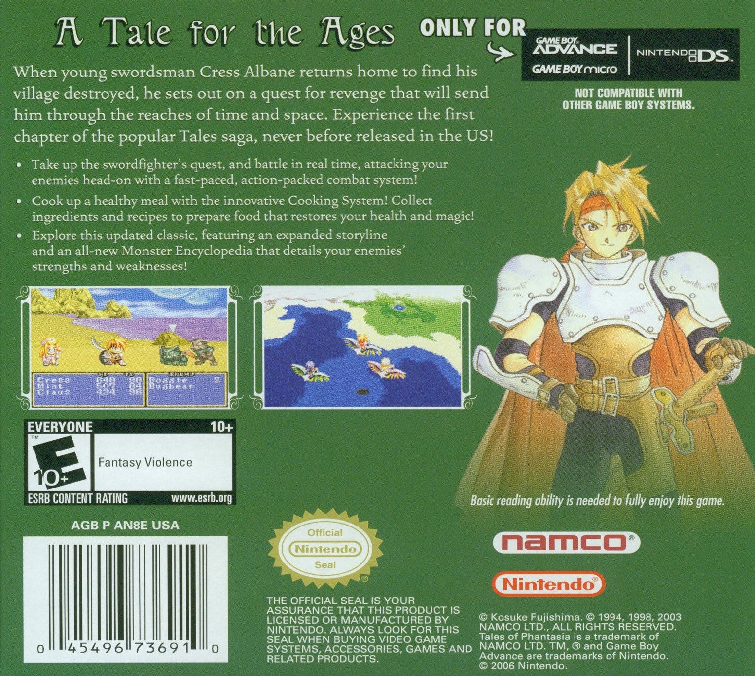 Tales of Phantasia Game Boy Advance - Video Game - Used - CaveGamers - Image 2