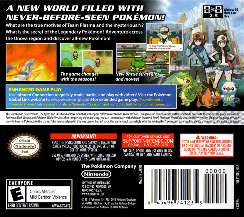Pokemon Black Version DS - Video Game - Used - CaveGamers - Image 2