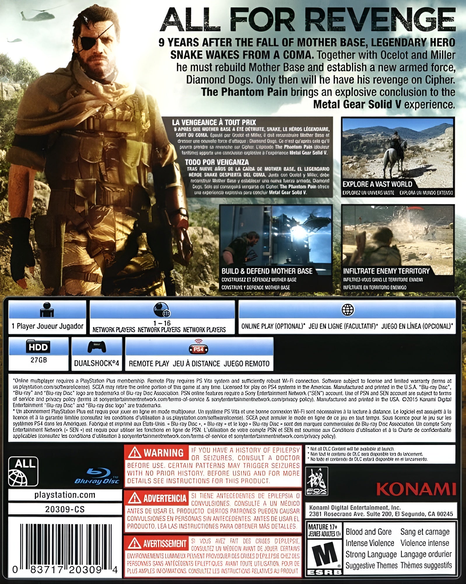 Metal Gear Solid V: The Phantom Pain PS4 - Video Game - Used - CaveGamers - Image 2