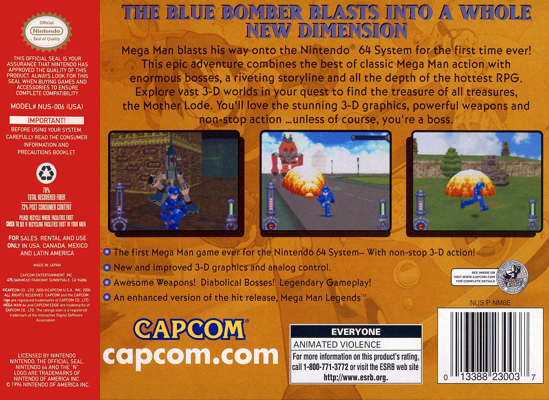 Mega Man 64 N64 - Video Game - Used - CaveGamers - Image 2