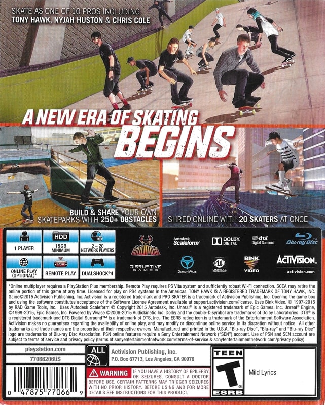 Tony Hawk 5 PS4 - Video Game - Used - CaveGamers - Image 2