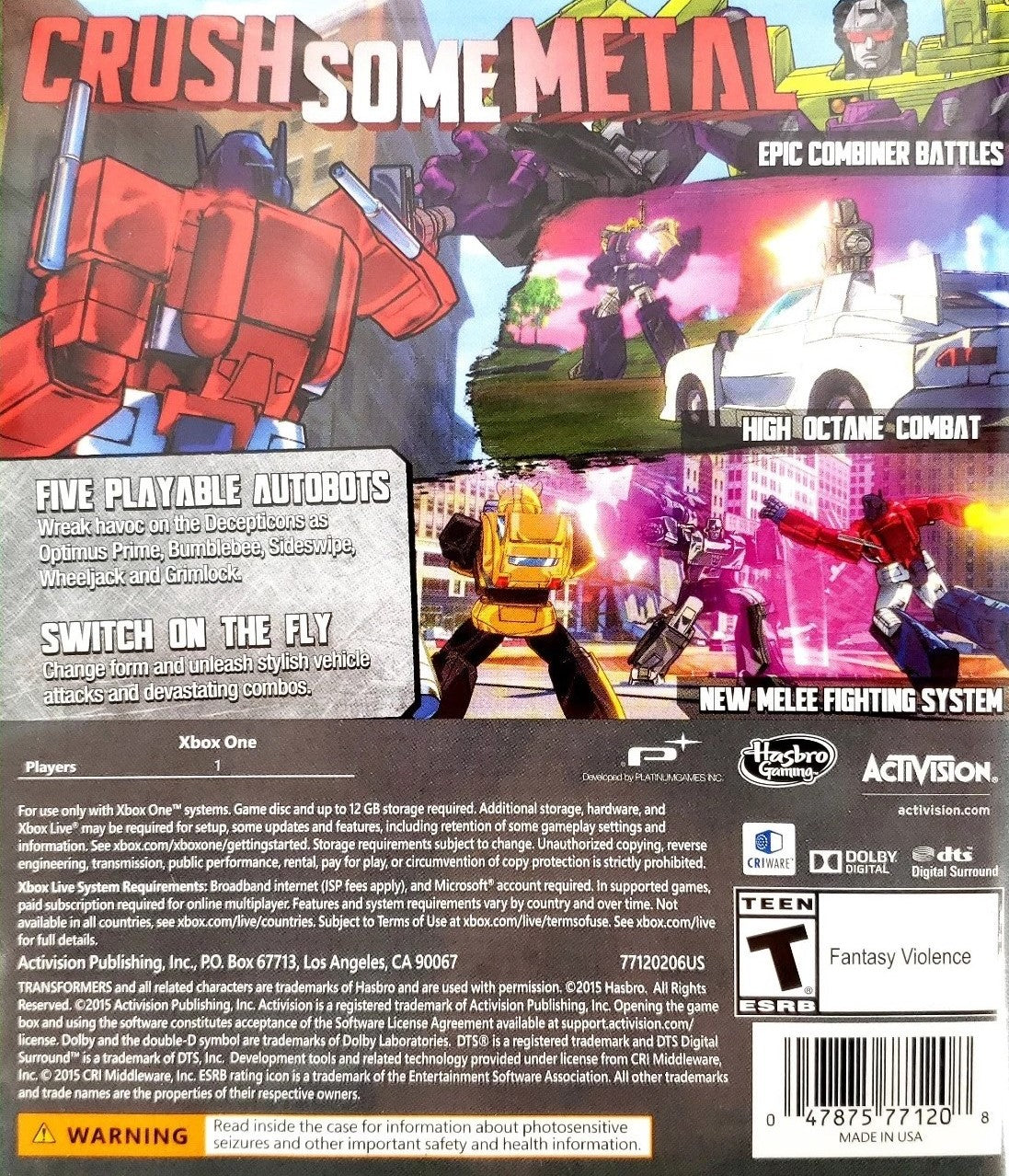 Transformers: Devastation Xbox One - Video Game - Used - CaveGamers - Image 2