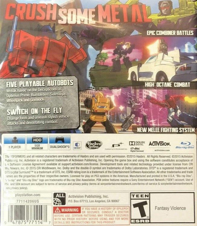 Transformers: Devastation PS3 - Video Game - Used - CaveGamers - Image 2