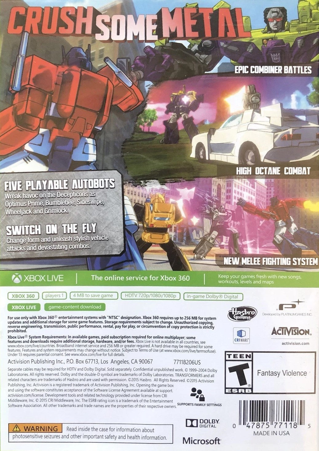 Transformers: Devastation Xbox 360 - Video Game - Used - CaveGamers - Image 2