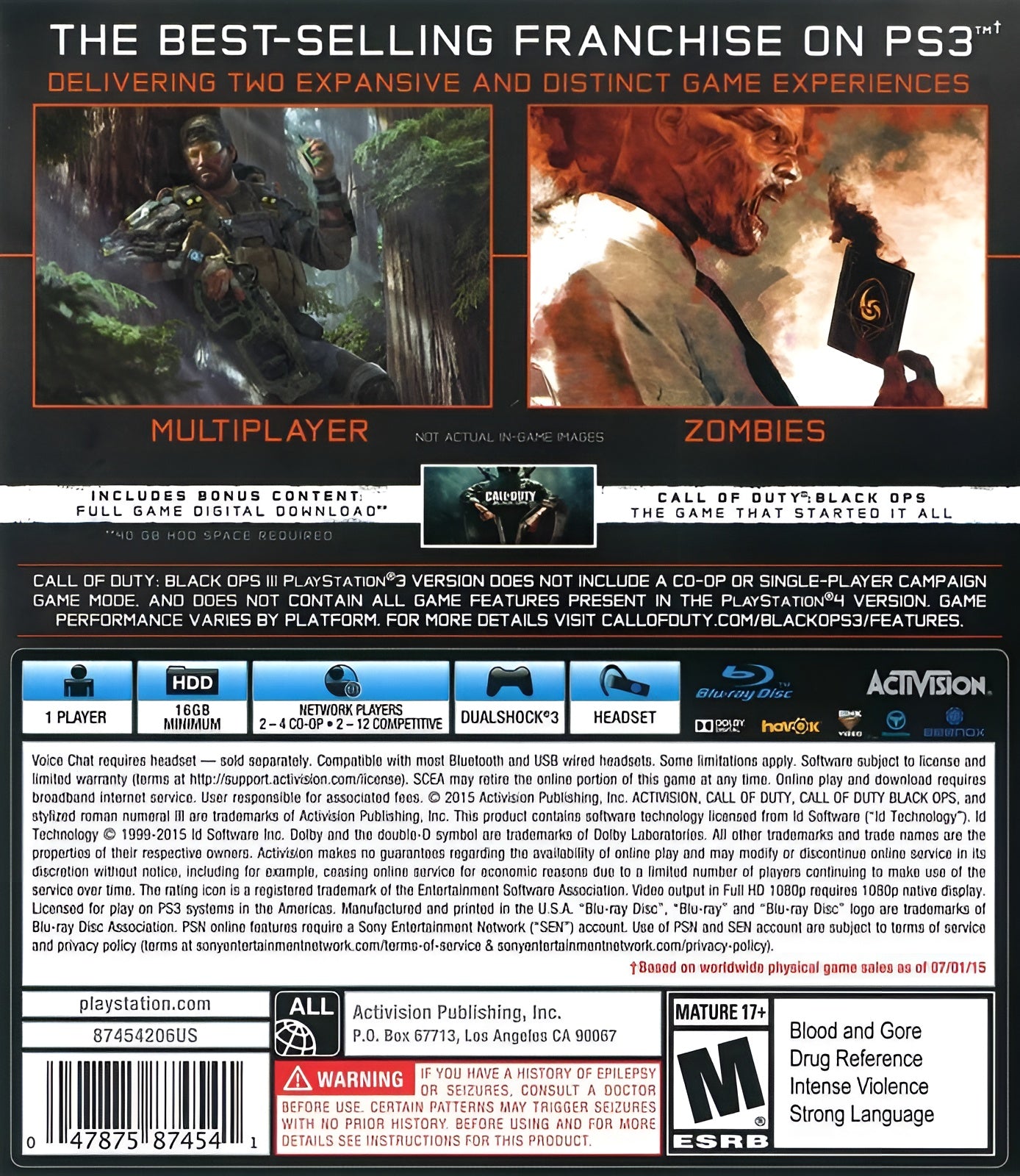 Call of Duty Black Ops III PS3 - Video Game - Used - CaveGamers - Image 2