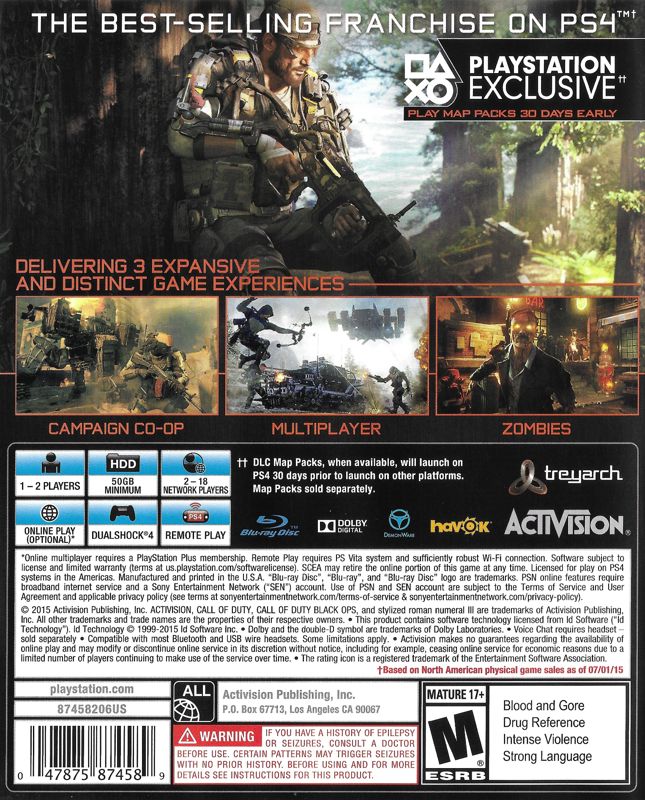 Call of Duty Black Ops III PS4 - Video Game - Used - CaveGamers - Image 2