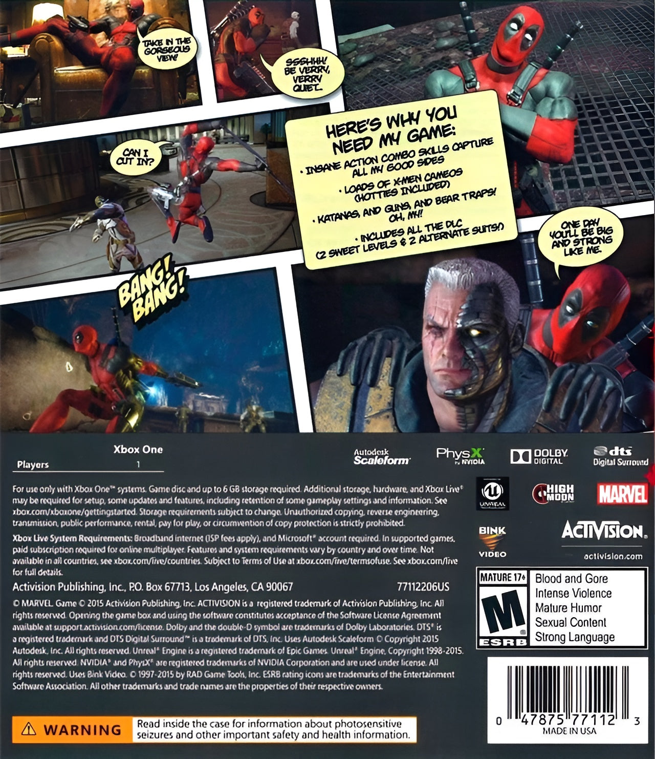 Deadpool Xbox One - Video Game - Used - CaveGamers - Image 2