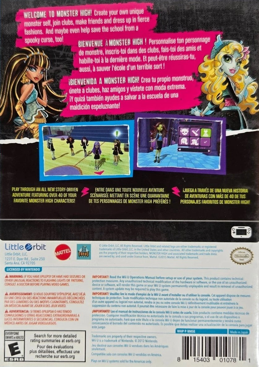 Monster High: New Ghoul in School Wii U - Video Game - Used - CaveGamers - Image 2