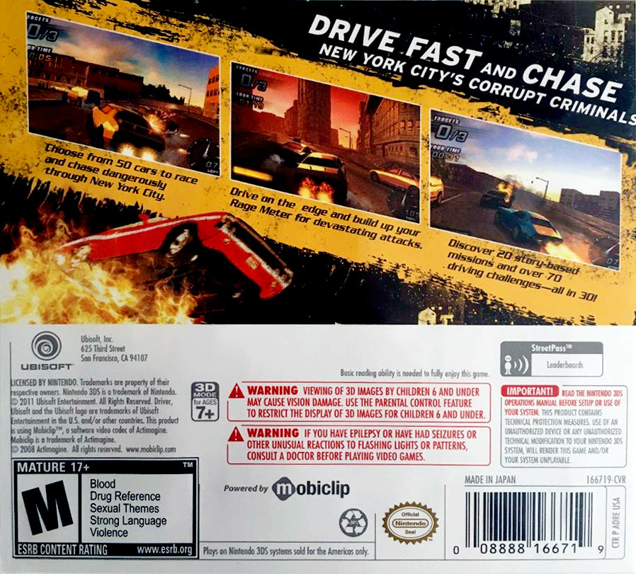 Driver: Renegade 3DS - Video Game - Used - CaveGamers - Image 2