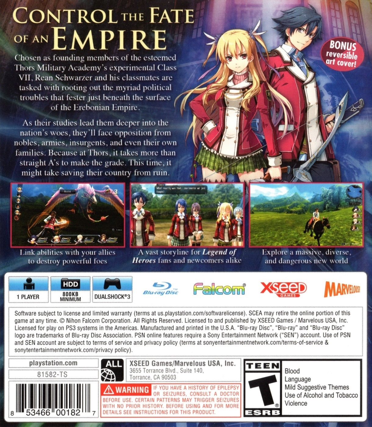 Legend of Heroes: Trails of Cold Steel PS3 - Video Game - Used - CaveGamers - Image 2