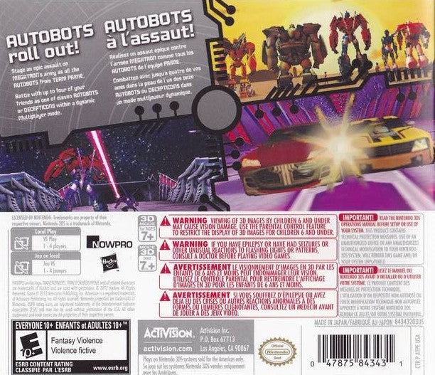 Transformers Prime: The Game 3DS - Video Game - Used - CaveGamers - Image 2