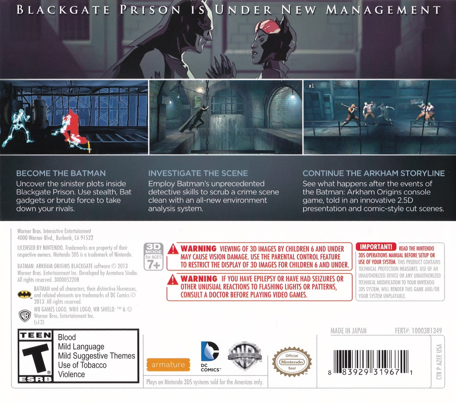Batman Arkham Origins: Blackgate 3DS - Video Game - Used - CaveGamers - Image 2