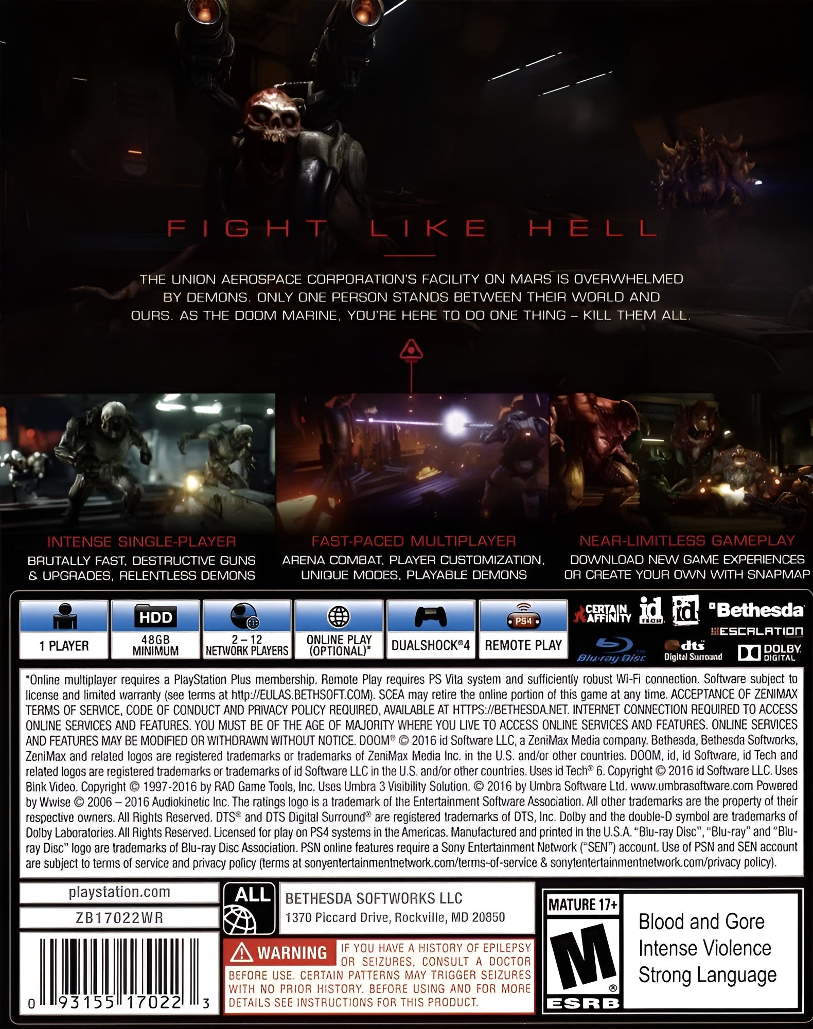 Doom PS4 - Video Game - Used - CaveGamers - Image 2