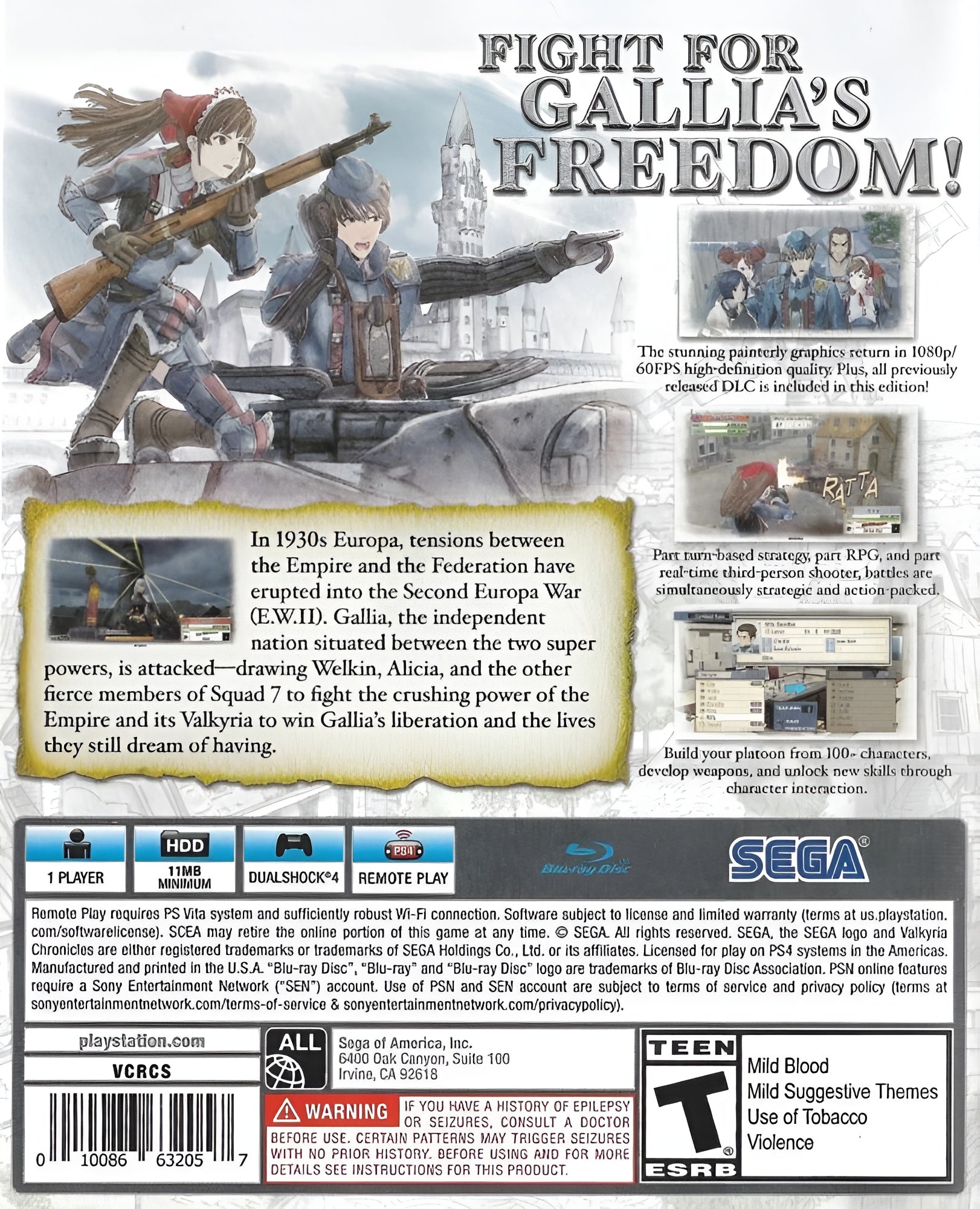 Valkyria Chronicles Remastered PS4 - Video Game - Used - CaveGamers - Image 2