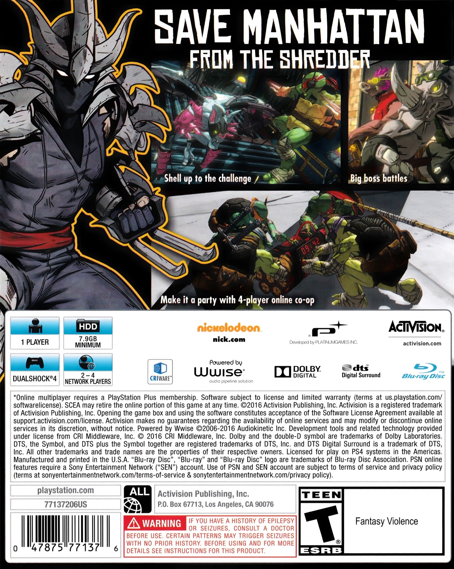 Teenage Mutant Ninja Turtles Mutants in Manhattan PS4 - Video Game - Used - CaveGamers - Image 2