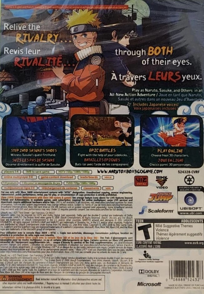 Shonen Jump Naruto: The Broken Bond Xbox 360 - Video Game - Used - CaveGamers - Image 2