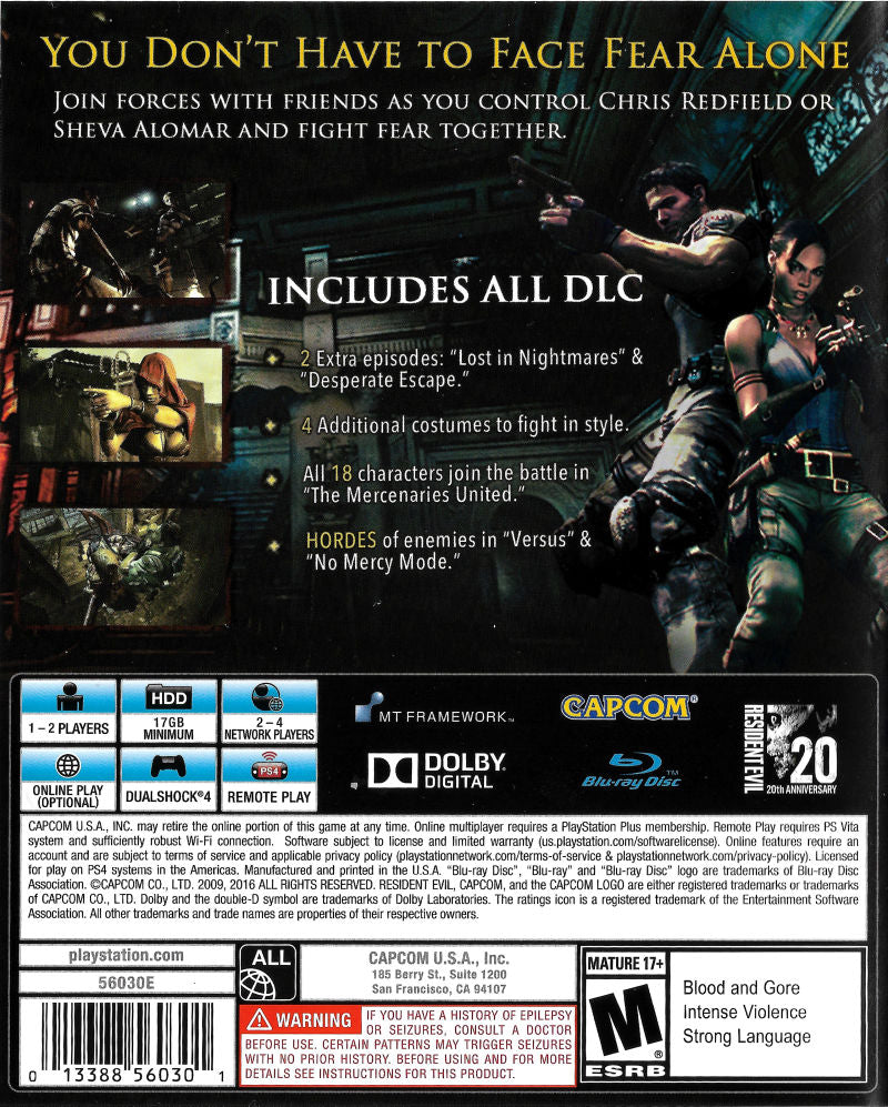 Resident Evil 5 PS4 - Video Game - Used - CaveGamers - Image 2
