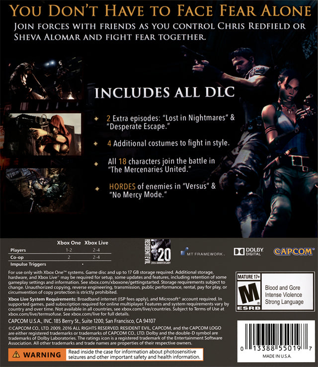 Resident Evil 5 Xbox One - Video Game - Used - CaveGamers - Image 2