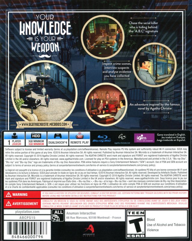 Agatha Christie: The ABC Murders PS4 - Video Game - Used - CaveGamers - Image 2