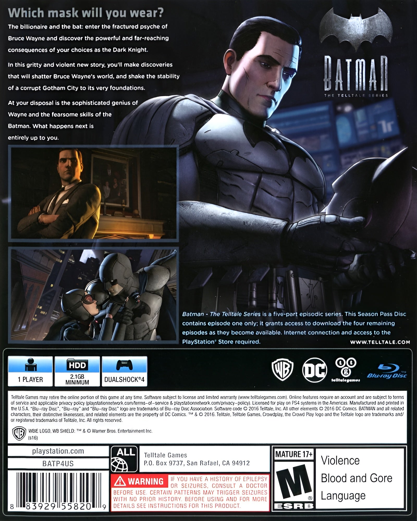 Batman: The Telltale Series PS4 - Video Game - Used - CaveGamers - Image 2