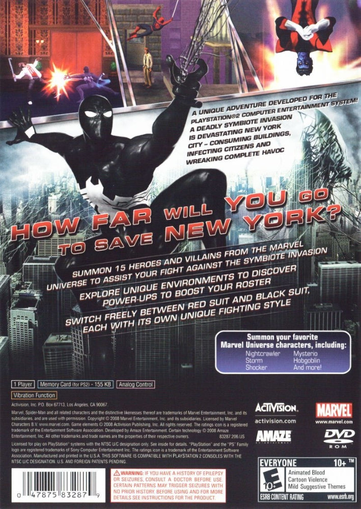 Spider-Man: Web of Shadows PS2 - Video Game - Used - CaveGamers - Image 2