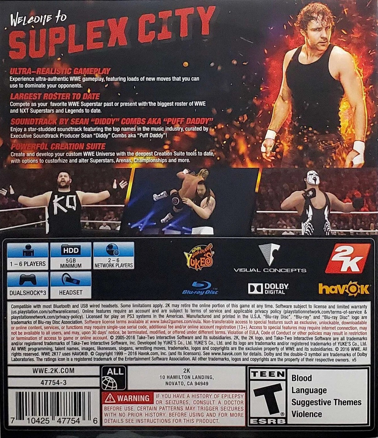 WWE 2K17 PS3 - Video Game - Used - CaveGamers - Image 2