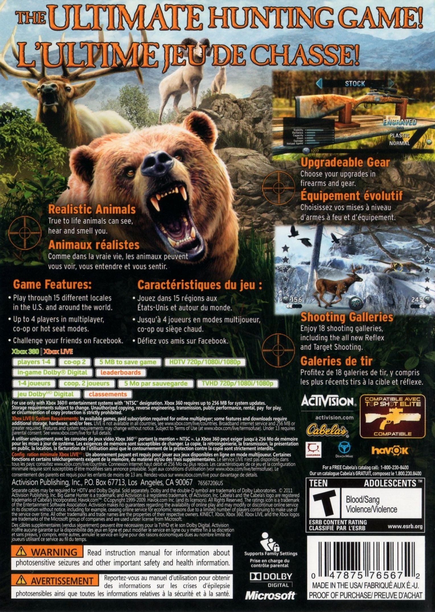 Cabela's Big Game Hunter 2012 Xbox 360 - Video Game - Used - CaveGamers - Image 2